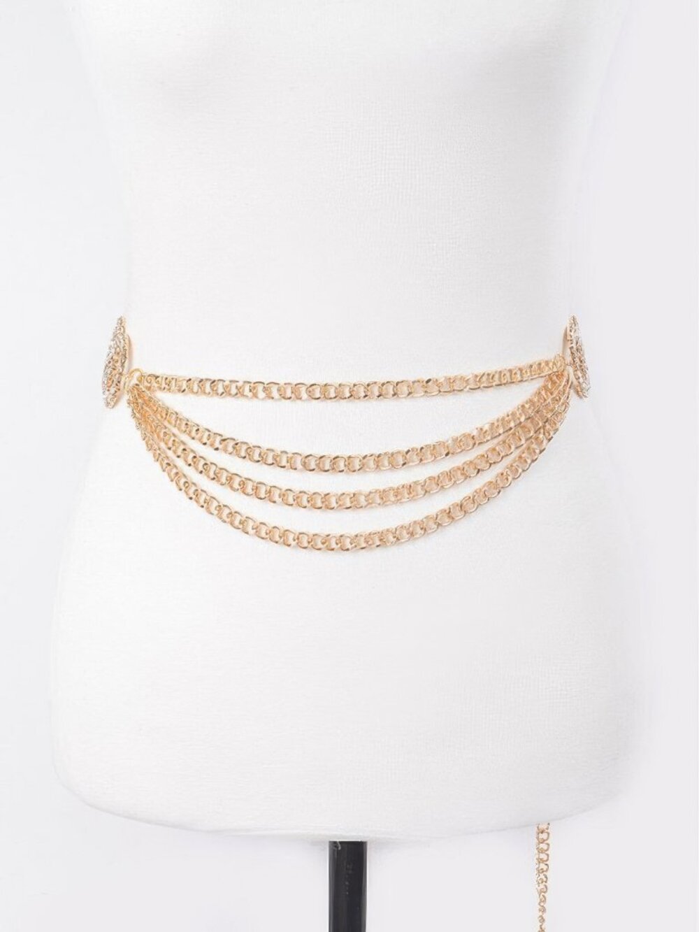 Oo Buckle Layered Chain Belt